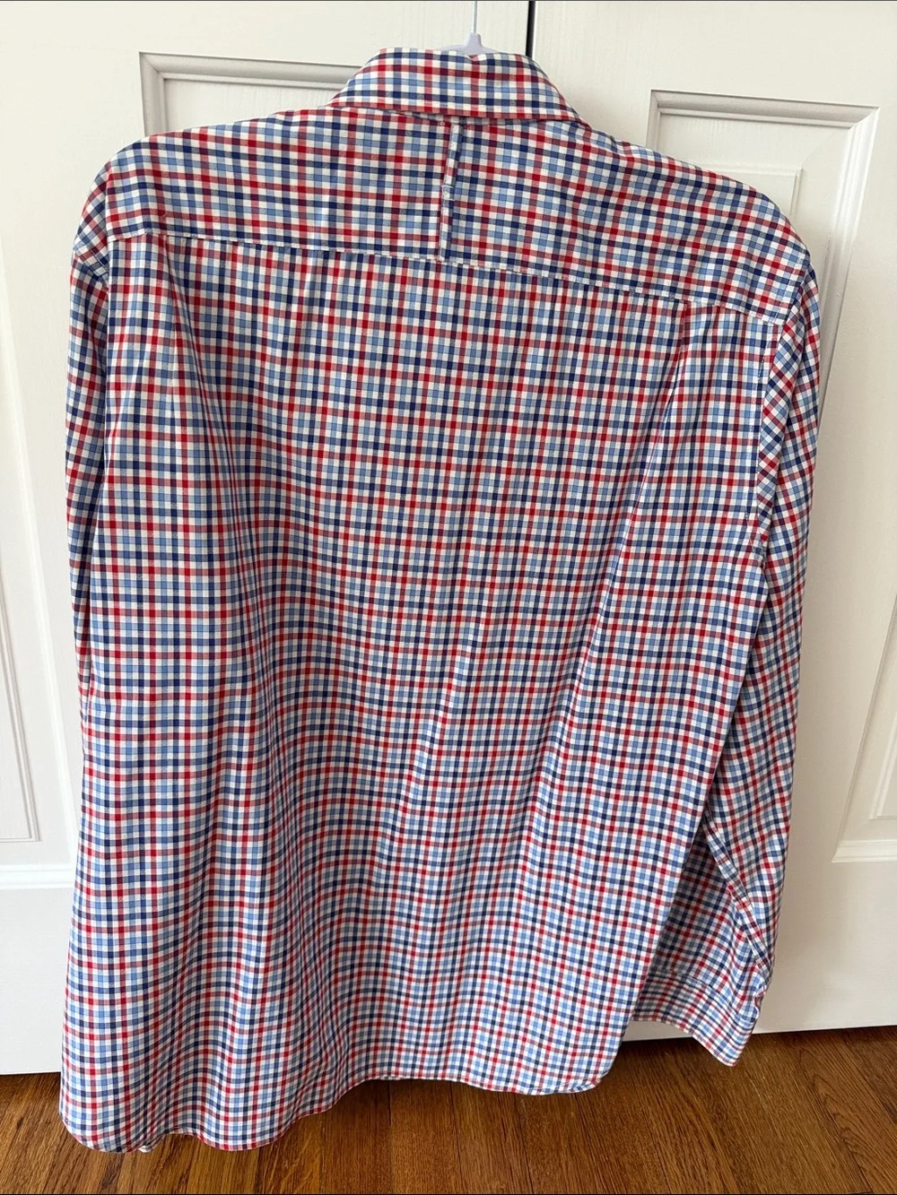 Banana Republic Red, Blue & White Check Slim Dress Shirt